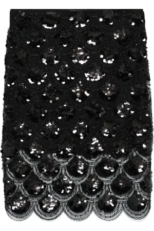 ROTATE Rokken, Dames, Zwart, 3Xs, Polyester, Chique Sequins Pencil Rok Zwart