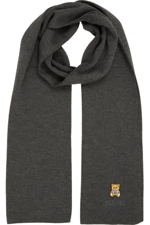 Moschino Accessoires, Dames, Grijs, ONE Size, Wol, Teddy Bear Wollen Sjaal