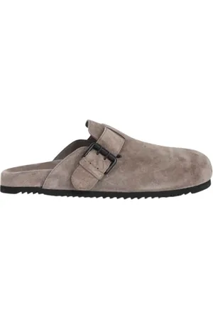 vic matiè Schoenen, Heren, Grijs, 41 EU, Suède, Suède sabot met leren zool