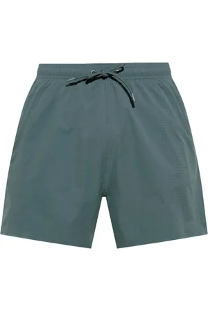 EA7 Badkleding, Heren, Blauw, S, Polyester, Groene strandshorts met trekkoord