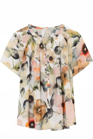 gustav Blouses & Shirts, Dames, Veelkleurig, XS, Chiffon, Chiffon blouse met bloemenprint