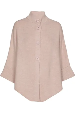 Marie Méro Jassen, Dames, Roze, L, Roze Knoop Cape voor Lente