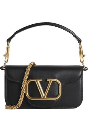 VALENTINO GARAVANI Tassen, Dames, Zwart, ONE Size, Leer, Zwarte Schoudertas met Vlogo Sluiting