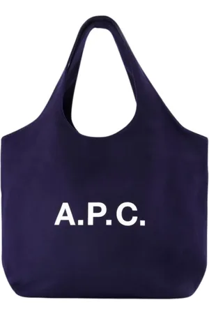 A.P.C. Tassen, Dames, Blauw, ONE Size, Wol, Wollen Tote Bag met Handvatten
