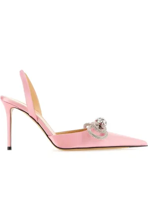 Mach & Mach Schoenen, Dames, Roze, 36 EU, Satijn, Roze satijnen pumps - hakhoogte 9,5 cm