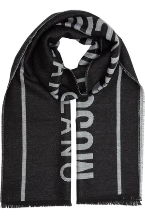 Moschino Accessoires, Heren, Zwart, ONE Size, Wol, Merino Wol Frans Sjaal