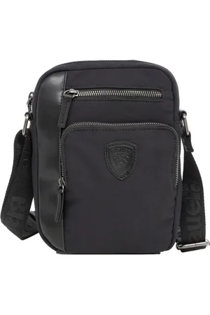 Blauer Tassen, Heren, Zwart, ONE Size, Polyester, Stijlvolle Crossbody Tas met Verstelbare Band