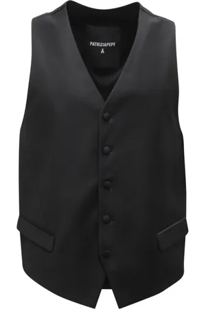Patrizia Pepe Pakken, Heren, Zwart, L, Wol, Italiaans Wolblend Vest