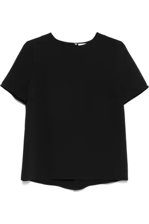 P.A.R.O.S.H. Blouses & Shirts, Dames, Zwart, L, Zwarte Button-Up Shirt met Sleutelgatdetail