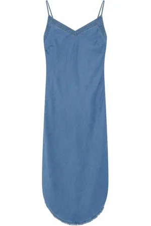 gustav Kleedjes, Dames, Blauw, 3Xl, Denim, Denim Jurk met Schouderbandjes