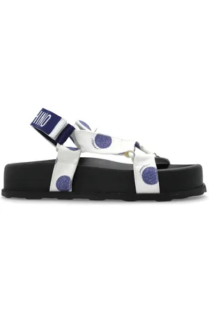Moschino Schoenen, Dames, Wit, 40 EU, Leer, Plateau sandalen