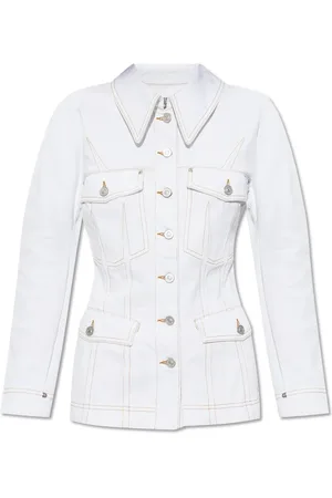 Givenchy Jassen, Dames, Wit, S, Katoen, Witte Jas Chic Stijl