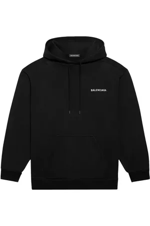 Balenciaga Sweatshirts & Hoodies, Heren, Zwart, 2Xs, Katoen, Zwarte Hoodie met Logo