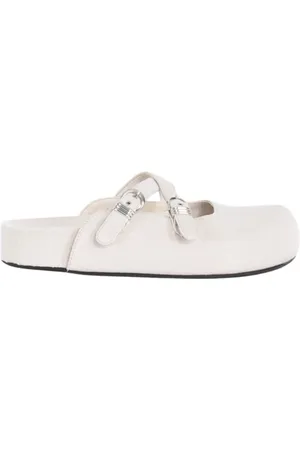 vic matiè Schoenen, Dames, Grijs, 36 EU, Denim, Denim klompen met gekruiste bandjes