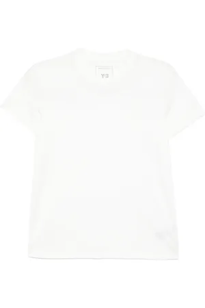Y-3 Tops, Dames, Wit, M, Katoen, Witte Katoenen Crew Neck Tee