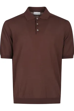 BALLANTYNE Tops, Heren, Bruin, M, Polo T-shirt met korte mouwen