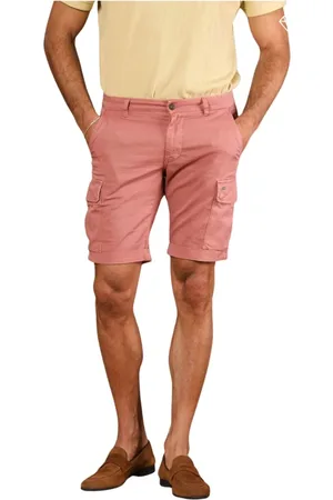 Masons Korte broeken, Heren, Rood, M, Katoen, Slim Fit Cargo Bermuda Shorts