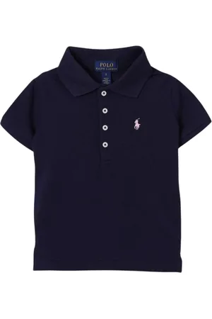 Ralph Lauren Tops, unisex, Blauw, 116 CM, Roze Polo Shirt met korte mouwen voor meisjes