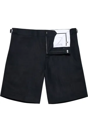Orlebar Brown Korte broeken, Heren, Blauw, W34, Linnen, Linnen shorts met zakken