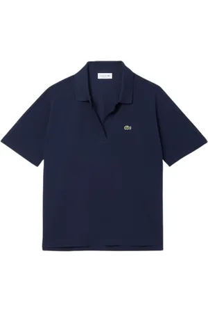 Lacoste Tops, Dames, Blauw, M, Katoen, Comfortabele Katoenen Polo Shirt