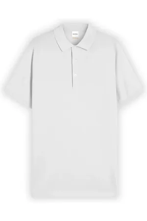 Aspesi Tops, Heren, Wit, L, Katoen, Katoenen polo met parelmoerknopen