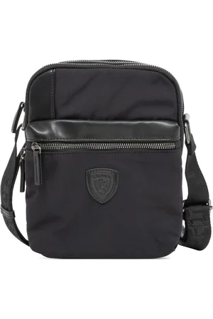 Blauer Tassen, Heren, Zwart, ONE Size, Polyester, Stijlvolle Crossbody Tas met Verstelbare Band
