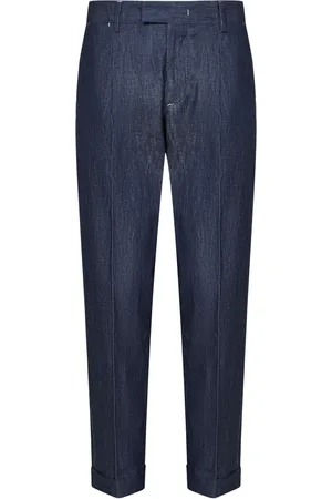 LOW BRAND Broeken, Heren, Blauw, W40, Katoen, Blauwe Broek Ss 25 Stijlvolle Casual Outfit