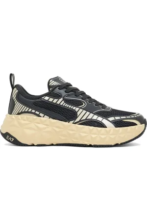 EA7 Schoenen, Heren, Zwart, 41 1/3 EU, Polyester, Zwart/Goud Sneaker Ultimate C2 Kombra Tech