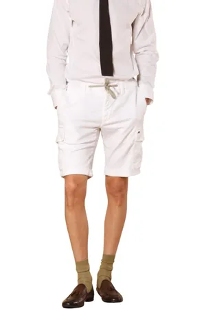 Masons Korte broeken, Heren, Wit, M, Katoen, Witte Cargo Jogger Bermuda Shorts