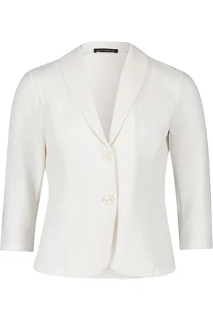 Betty Barclay Jassen, Dames, Wit, 2Xl, Leer, Geknoopte korte blazer