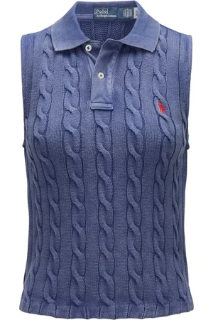 Ralph Lauren Tops, Dames, Blauw, L, Katoen, Polo Shirt