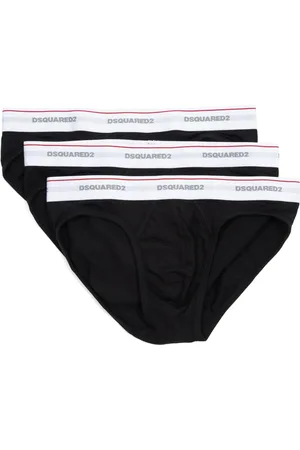 Dsquared2 Ondergoed, Heren, Zwart, L, Katoen, Effen Slips 3-Pack Elastische Tailleband