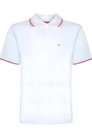Diesel Tops, Heren, Wit, S, Katoen, Contrasterende katoenen polo