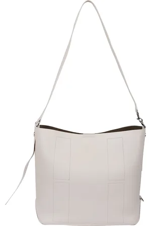 Hogan Tassen, Dames, Wit, ONE Size, Leer, Leren Shoppingtas met H Charme