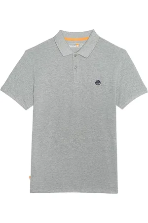 Timberland Tops, Heren, Grijs, S, Katoen, Katoen Logo Polo Shirt