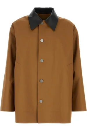 Jil Sander Jassen, Heren, Bruin, M, Katoen, Karamel Katoenen Trenchcoat