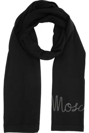 Moschino Accessoires, Dames, Zwart, ONE Size, Wol, Winter Wollen Sjaal