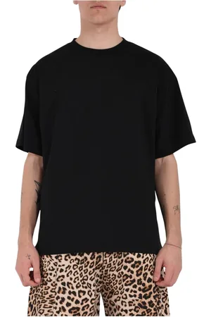 A PAPER KID Tops, Heren, Zwart, XS, Katoen, Katoenen T-shirt met bedrukt logo