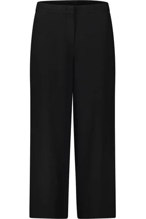 Betty Barclay Broeken, Dames, Zwart, L, Linnen, Linnen broek met relaxte pasvorm