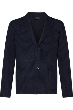 BRIONI Jassen, Heren, Blauw, L, Katoen, Blauw Katoenen Jas Regular Fit