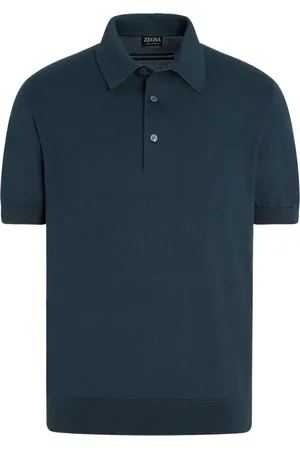 Ermenegildo Zegna Tops, Heren, Blauw, M, Klassieke Polo Shirt