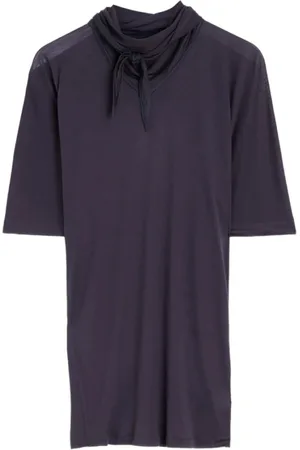 LEMAIRE Tops, Dames, Paars, L, Paarse Doorschijnende Striknek Blouse
