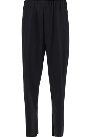 LANEUS Broeken, Heren, Blauw, L, Wol, Wijde wollen broek