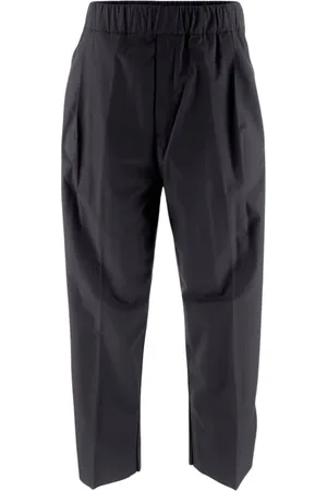 LANEUS Broeken, Heren, Blauw, L, Katoen, Elastische Taille Poplin Broek