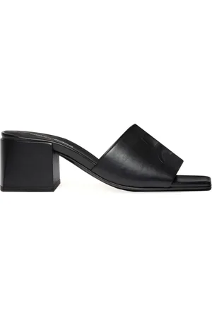 Courrèges Schoenen, Dames, Zwart, 38 EU, Zwarte Sandalen met Vierkante Open Neus