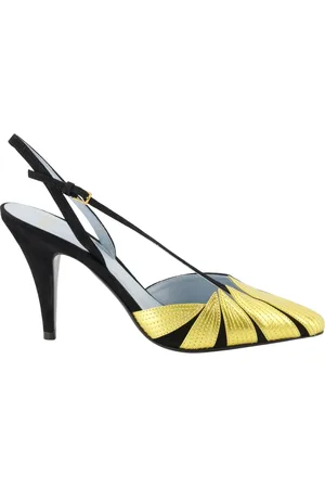 VALENTINO GARAVANI Schoenen, Dames, Zwart, 36 EU, Suède, Zwarte en Gouden Leren Pumps