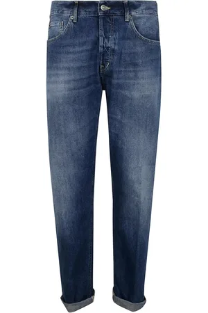 Dondup Jeans, Heren, Blauw, W33, Blauwe Jeans met Vijf Zakken en Riemlussen