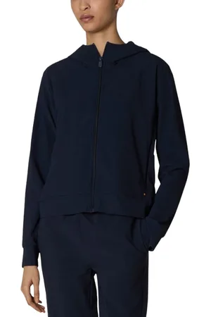 save the duck Sweatshirts & Hoodies, Dames, Blauw, S, Nylon, Navy Blauw Vrouw Hoody Df 1166W