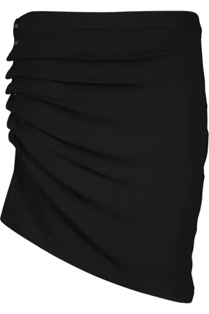 Paco rabanne Rokken, Dames, Zwart, S, Gedrapeerde rok in zwart viscose