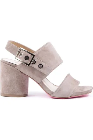 DEE OCLEPPO Schoenen, Dames, , 41 EU, Leer, Velours Hakken Sandalen in Taupe